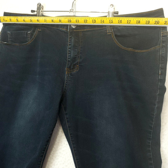 Cotton Farm Skinny Jeans Women 20 Mid Rise Blue Stretch Dark Wash 5 Pockets - Picture 6 of 13